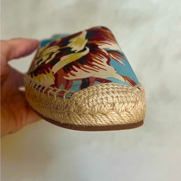 BURBERRY MULTICOLOR FABRIC CANVAS FLORAL HODGESON ESPADRILLE FLATS SIZE 41 - Picture 13 of 15
